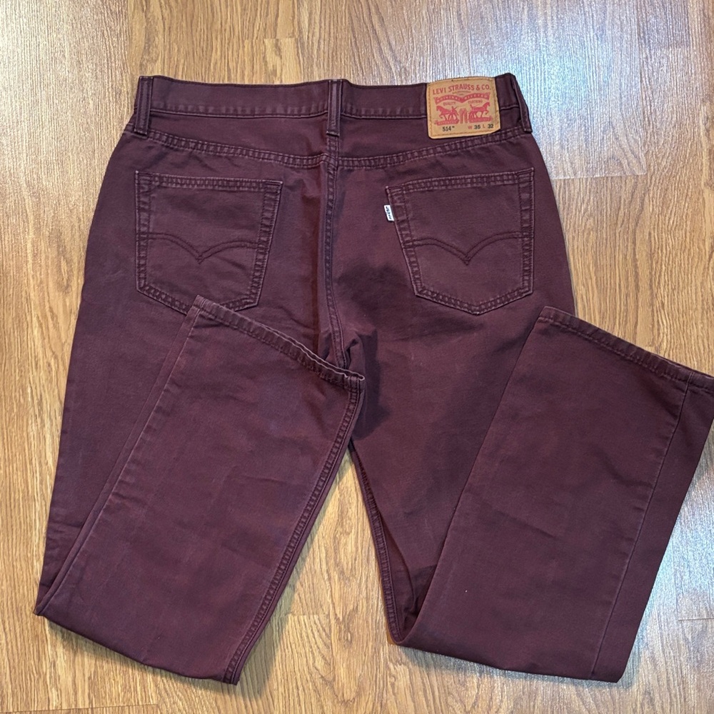 Levi's 514 Burgundy Denim Pants